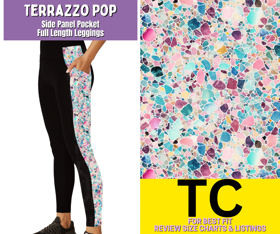Terrazzo Pop Side Panel Pocket Full Length Leggings
