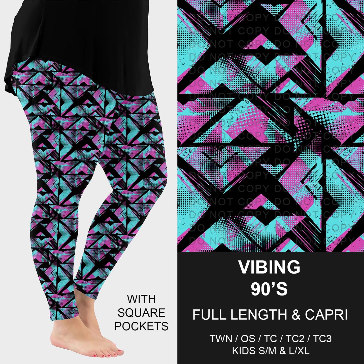 B298 - Preorder Vibing 90's Leggings w/ Pockets (Closes 7/05. ETA: early Sept.)