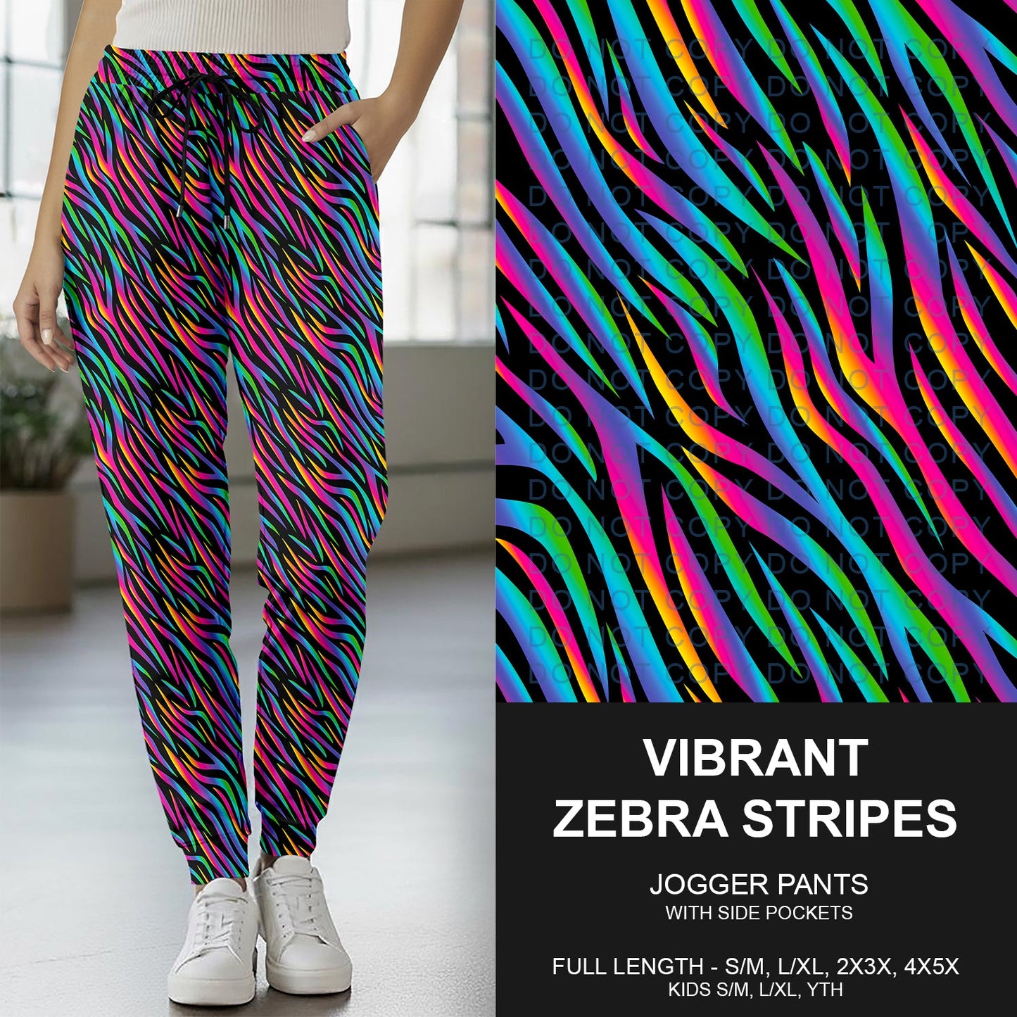 B270 - Preorder Vibrant Zebra Stripes Joggers (Closes 1/18. ETA early April)