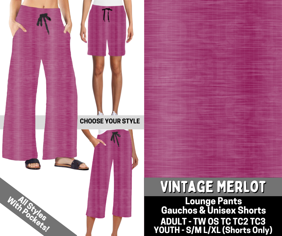 Preorder! Closes 6/15. ETA Sept. Vintage Merlot Combo Lounge Lengths