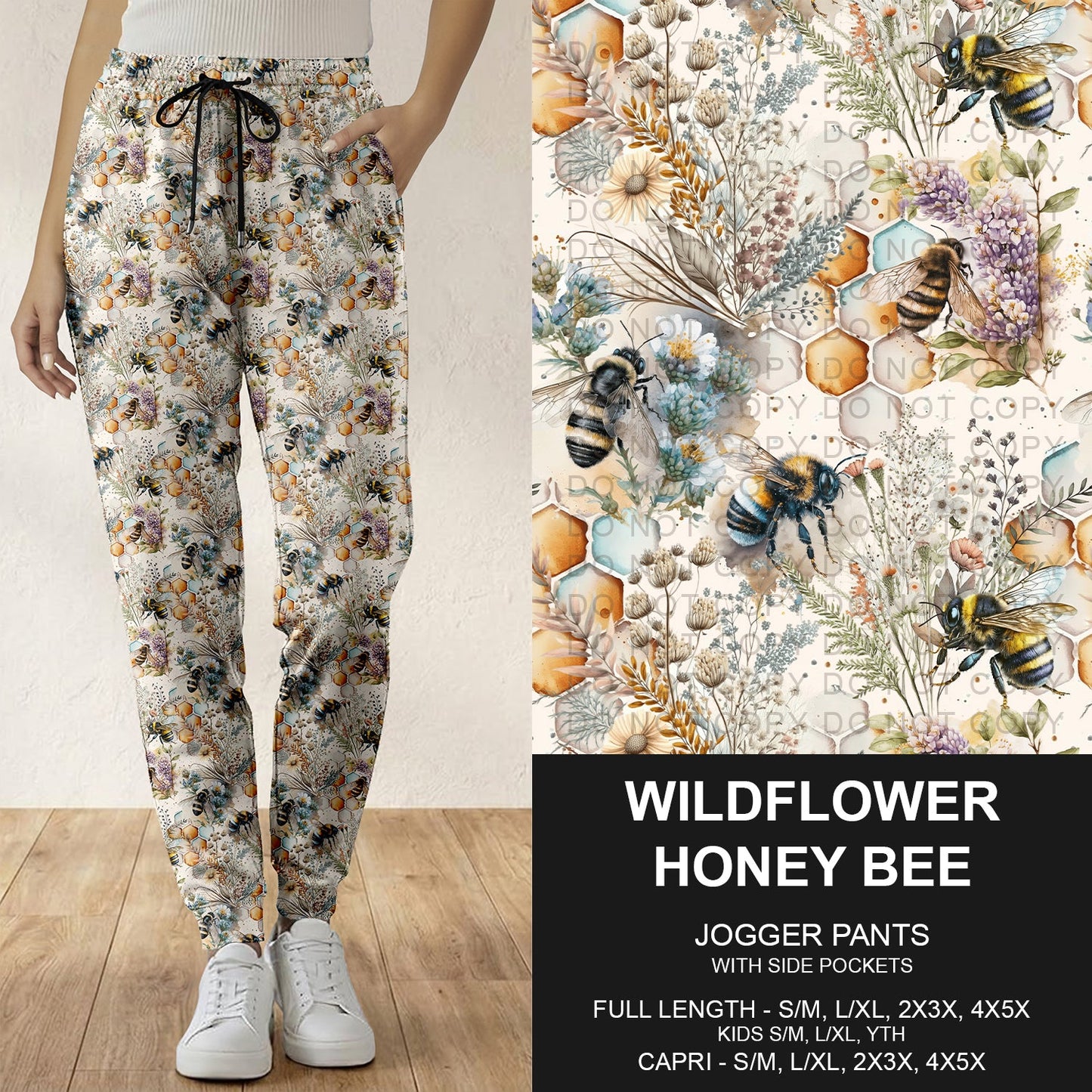 B296 - Preorder Wildflower Honey Bee Joggers (Closes 6/21. ETA: late Aug.)