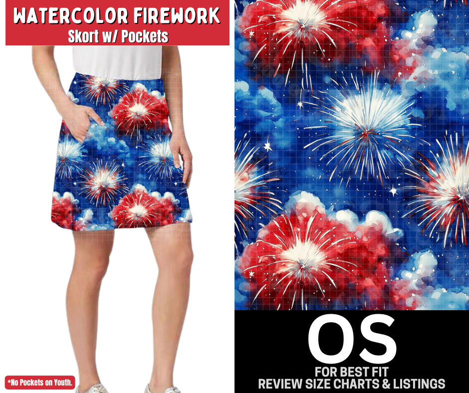 Watercolor Firework Skort