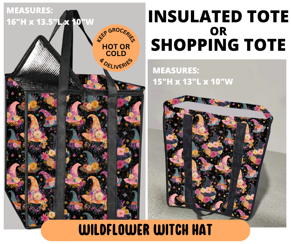Preorder! Closes 6/29. ETA Sept. Wildflower Witch Hat Shopping & Insulated Tote