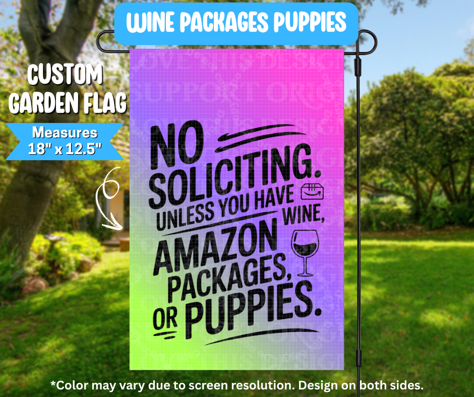 Wine Packages Puppies Garden Flag