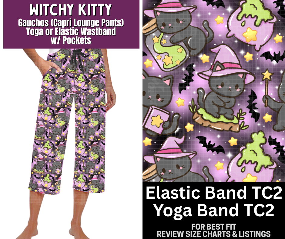 Witchy Kitty Capri Gauchos