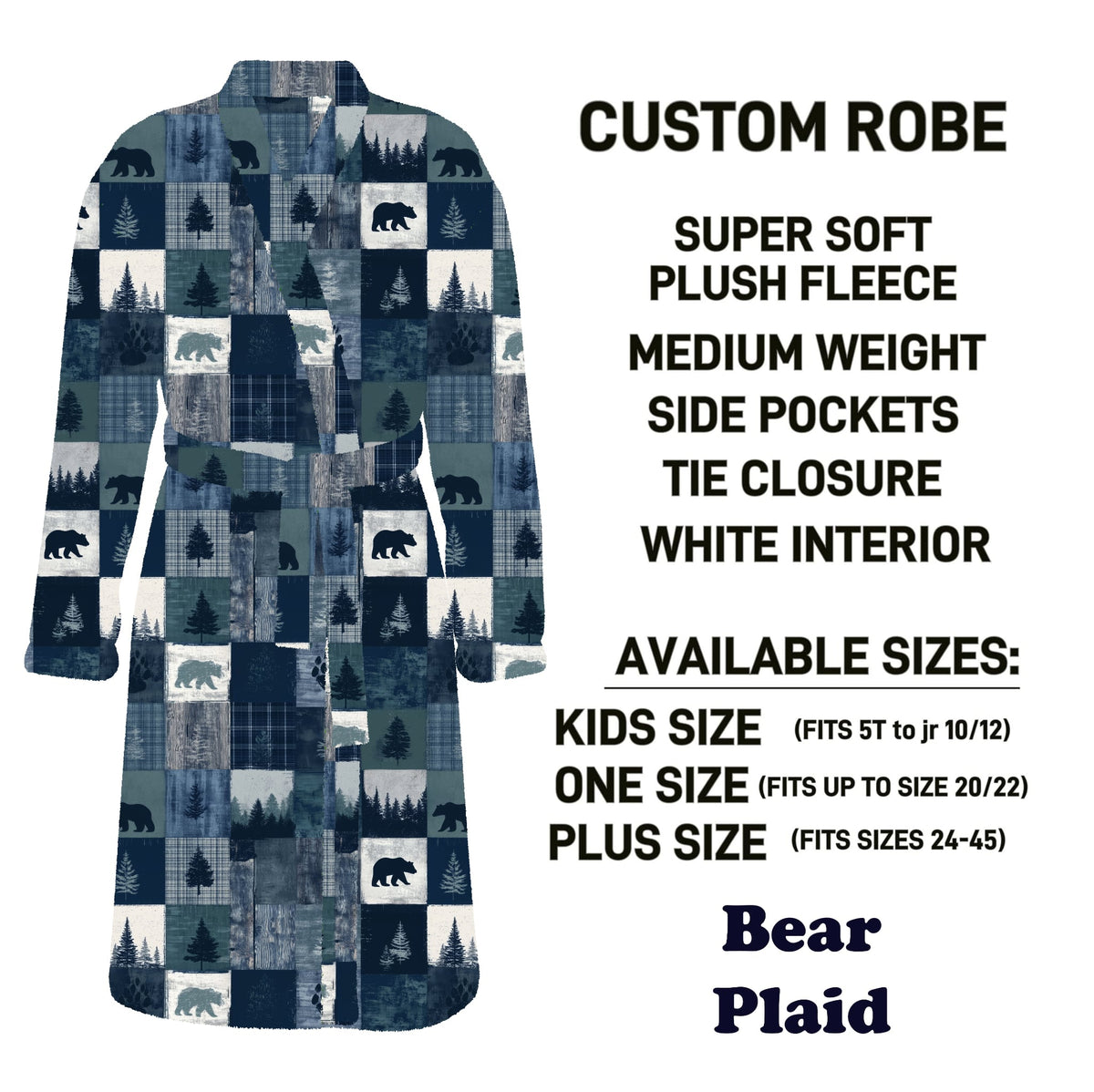 CU4R - Bear Plaid Robe - Preorder Due 10/14 ETA: Mid-Dec