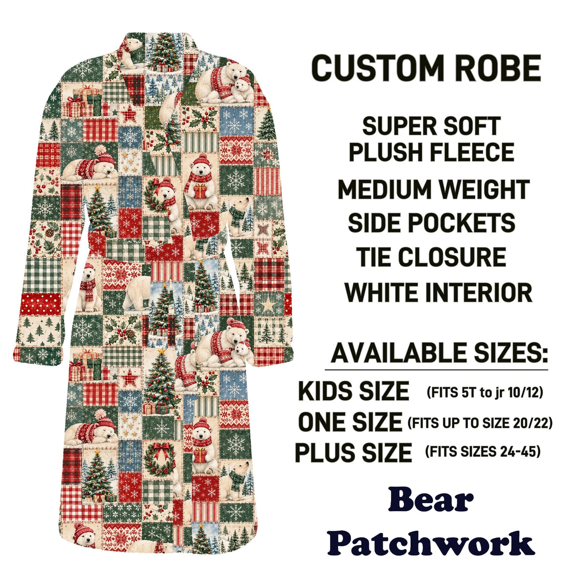 CU4R - Bear Patchwork Robe - Preorder Due 10/14 ETA: Mid-Dec