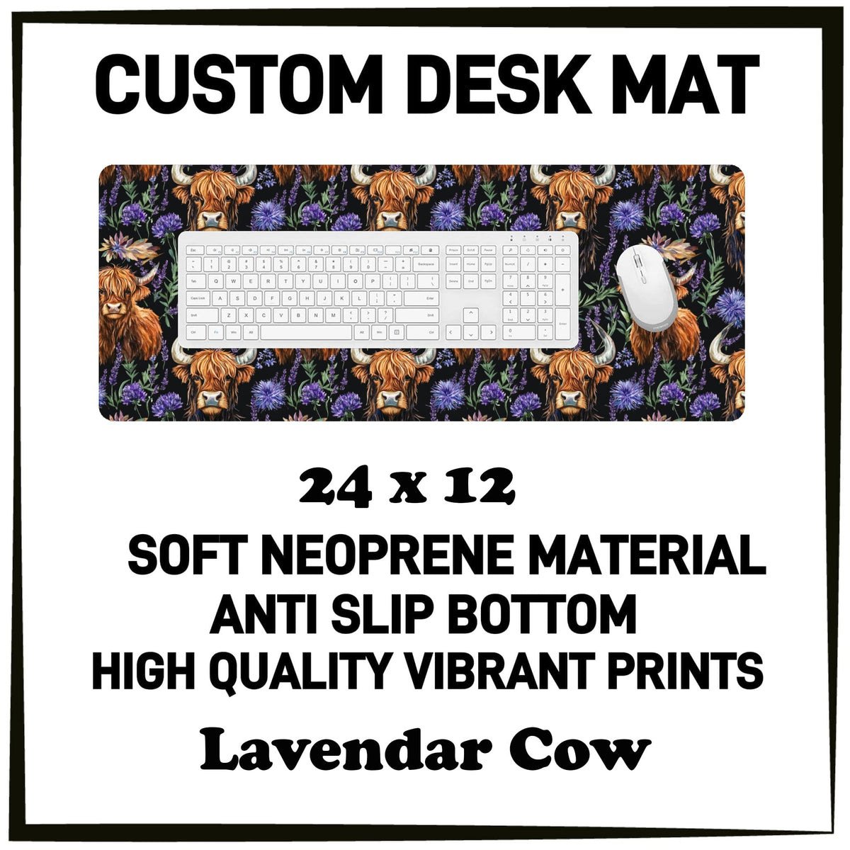 5DSK - Lavender Cow Desk Mat - Preorder Due 10/21 ETA: Mid-Dec