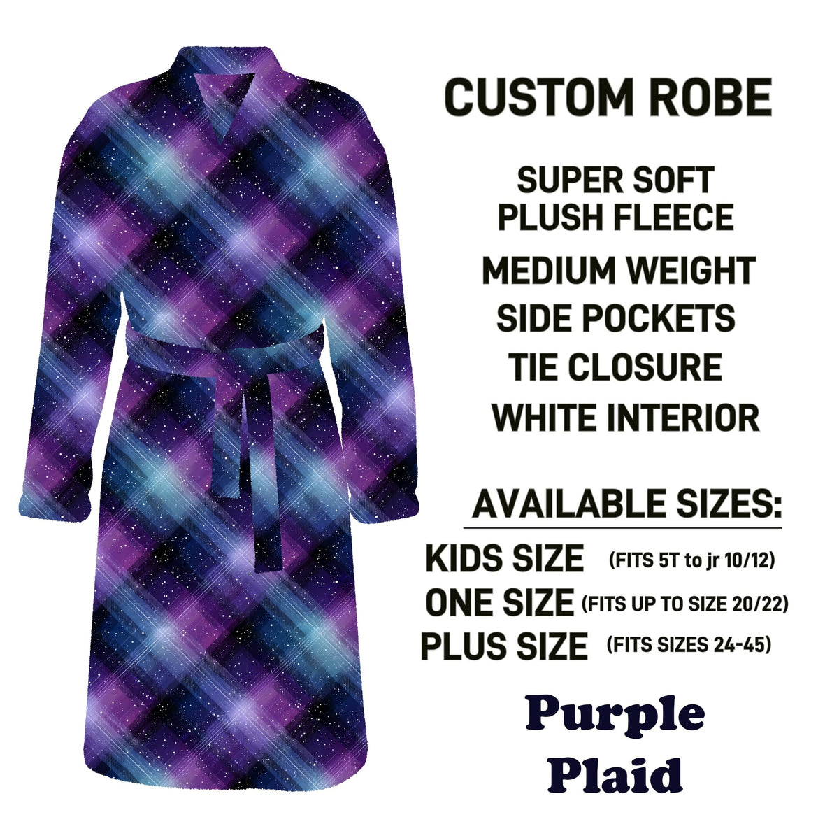 CU4R - Purple Plaid Robe - Preorder Due 10/14 ETA: Mid-Dec