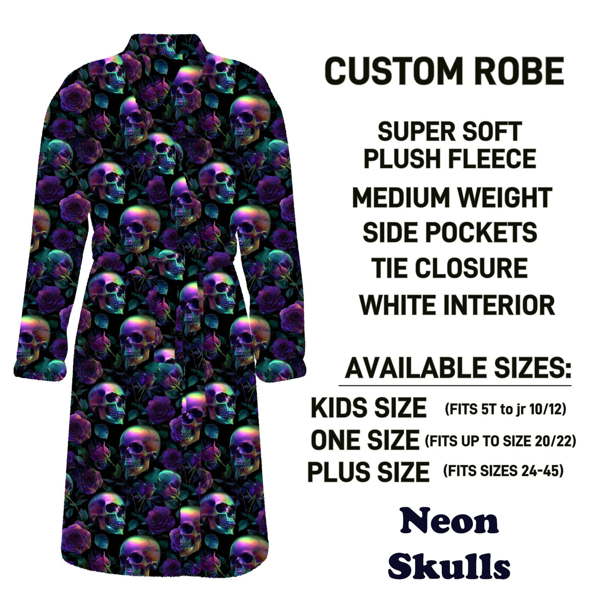 CU4R - Neon Skulls Robe - Preorder Due 10/14 ETA: Mid-Dec