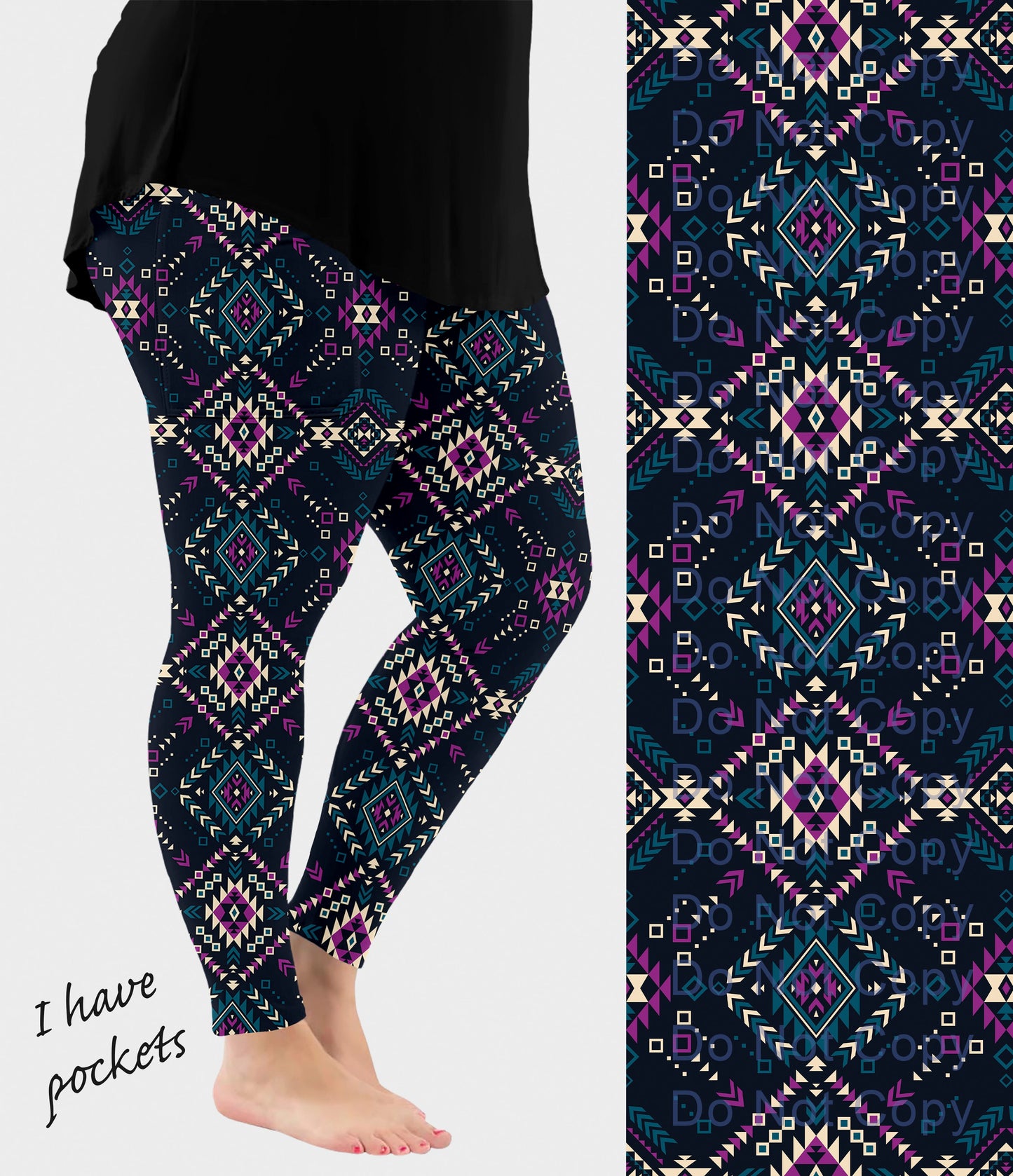 RTS - Aztec Pattern Leggings w/ Pockets