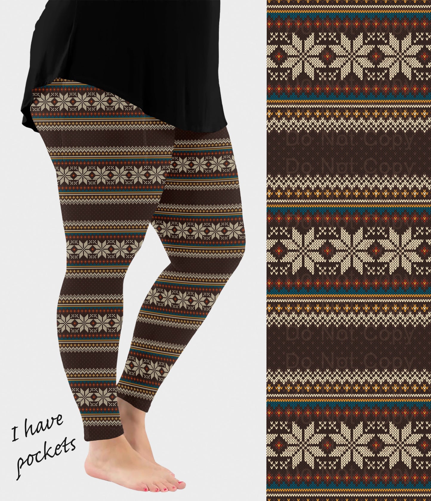 RTS - Chestnut Snow Leggings w/ Pockets