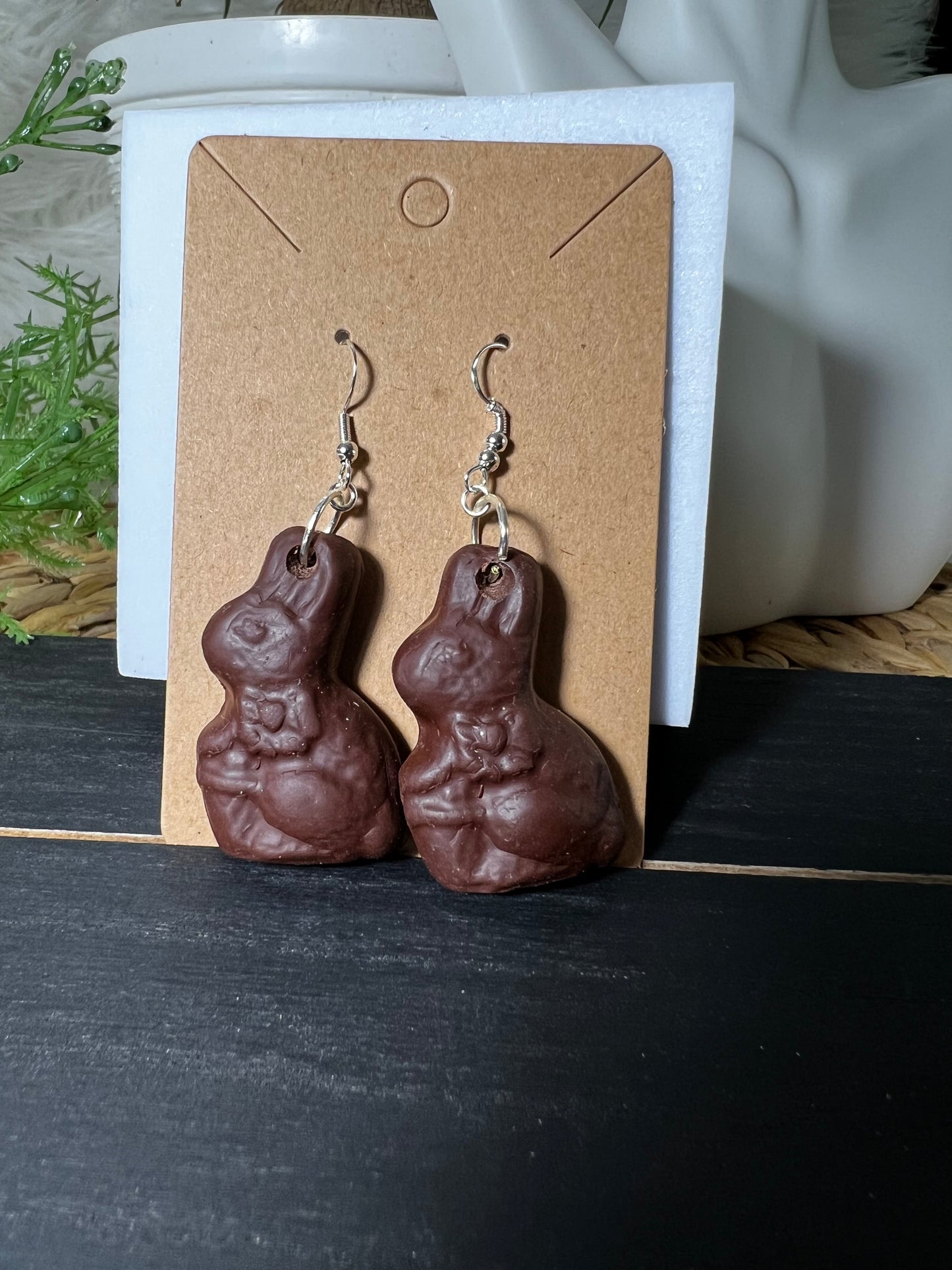 Chocolate Bunnies Hook Earrings- Easter
