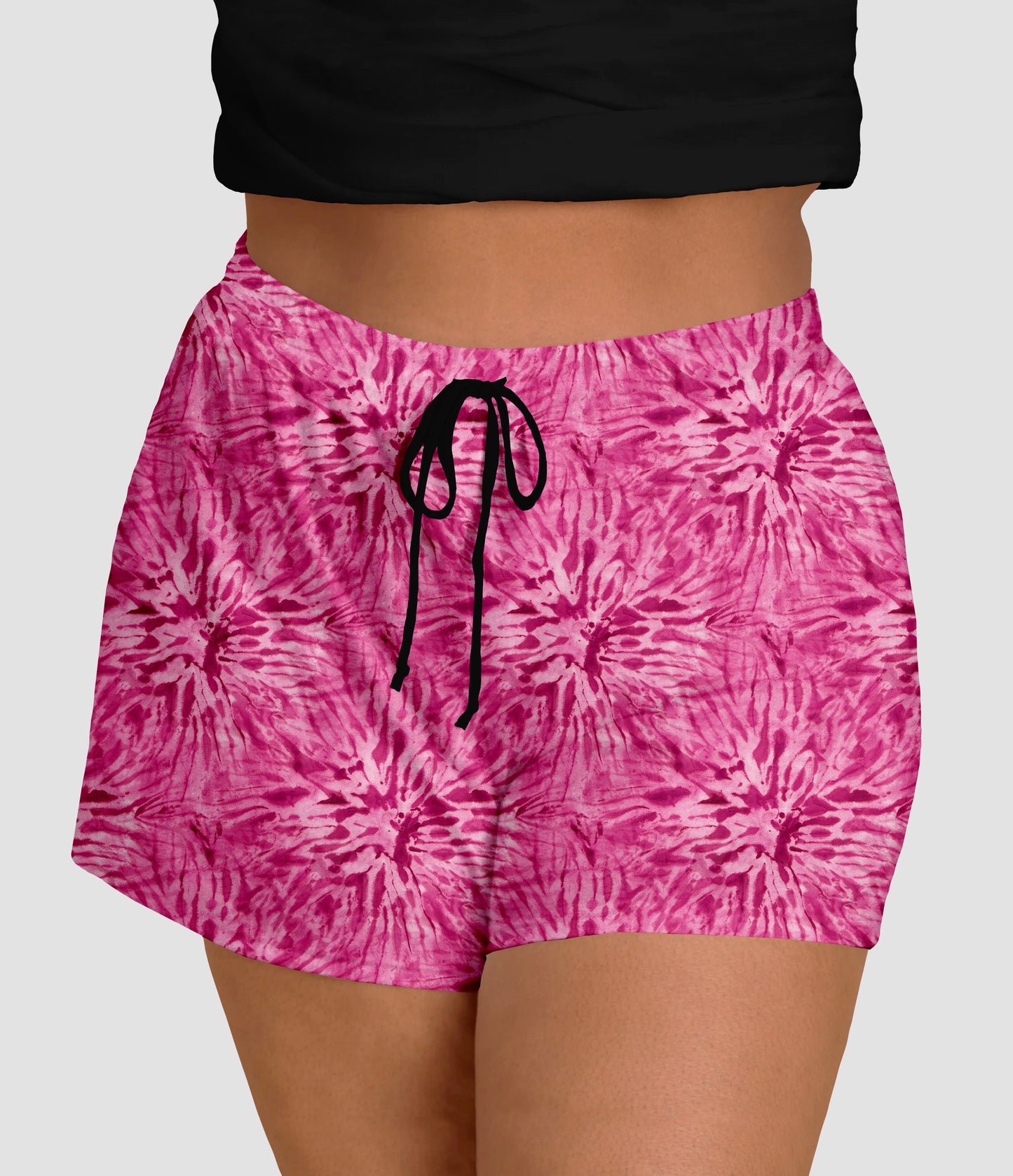 RTS - Magenta Tie Dye Jogger Shorts with Pockets