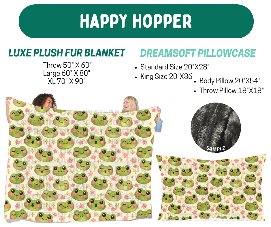 Preorder! Closes 10/12. ETA Jan. Happy Hopper Plush Fur Blanket and/or DreamSoft Pillowcase