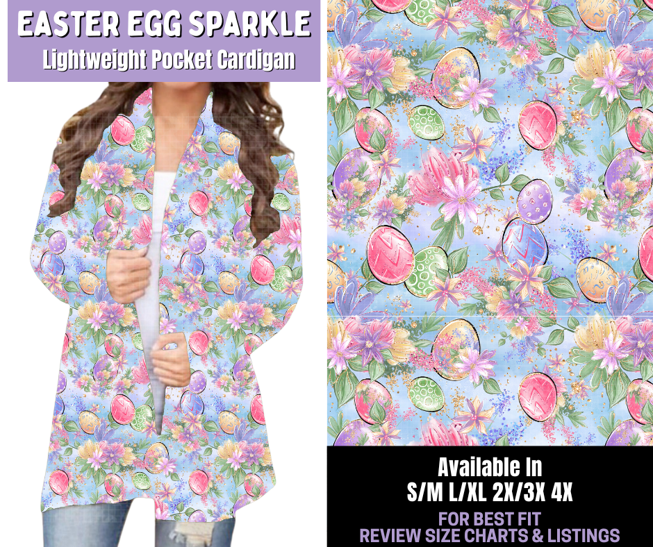 Preorder! Closes 1/22. ETA April. Easter Egg Sparkle Pocket Cardigan