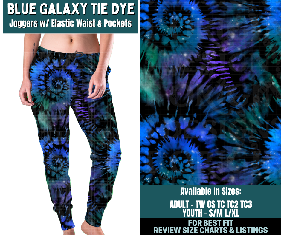 Preorder! Closes 2/5. ETA May. Blue Galaxy Tie Dye Joggers