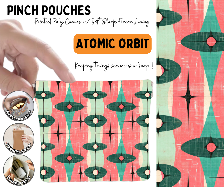 Preorder! Closes 6/17. ETA Sept. Atomic Orbit Pinch Pouches in 3 Sizes