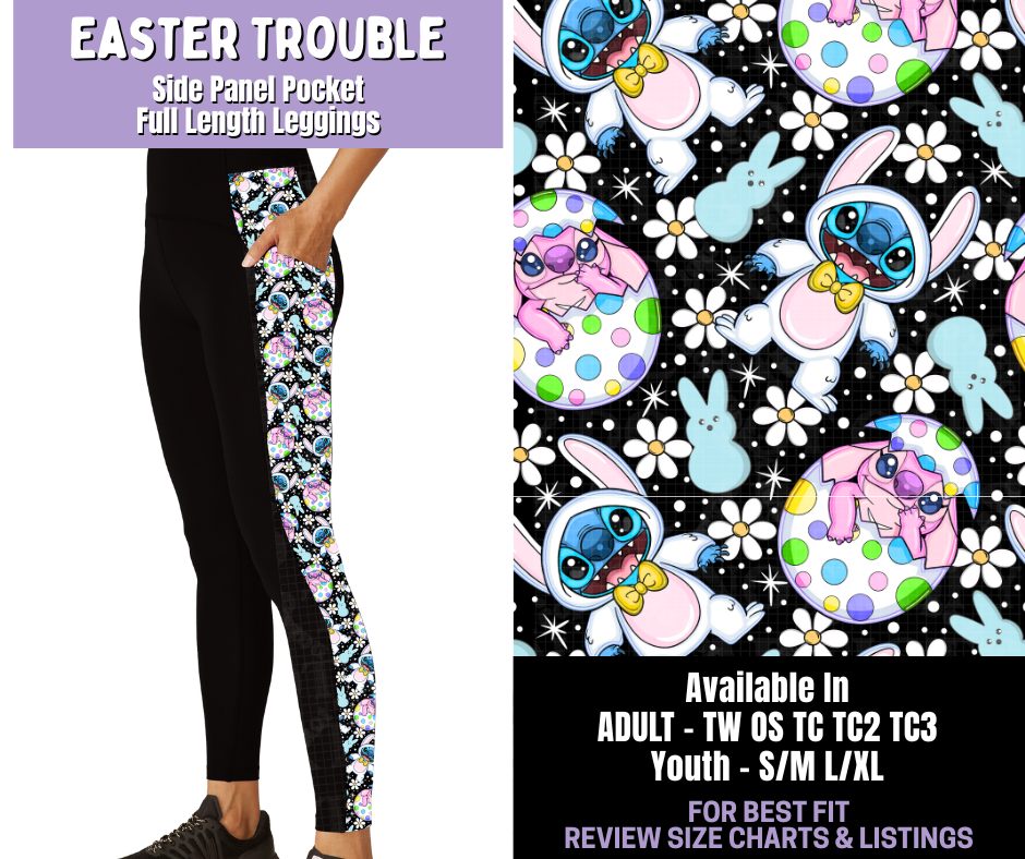 Preorder! Closes 1/22. ETA April. Easter Trouble Side Panel Pocket Full Length Leggings