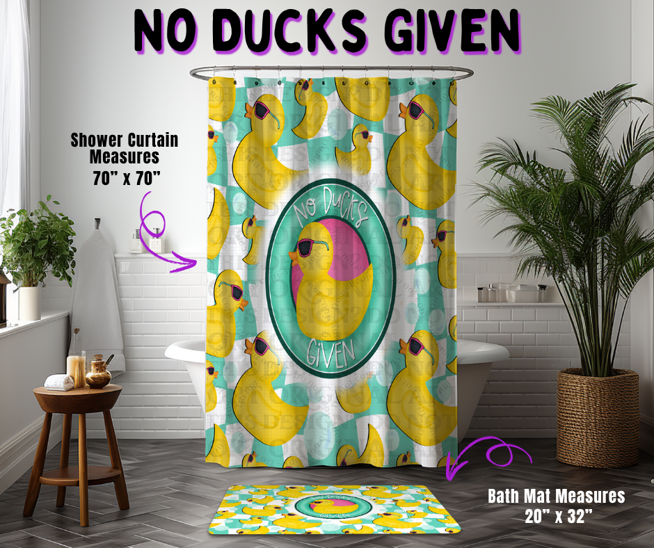 Preorder! Closes 10/21. ETA Jan. No Ducks Given Custom Shower Curtain and/or Bath Mat