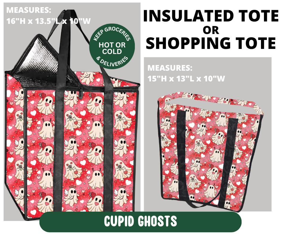 Preorder! Closes 10/7. ETA Jan. Cupid Ghosts Shopping & Insulated Tote