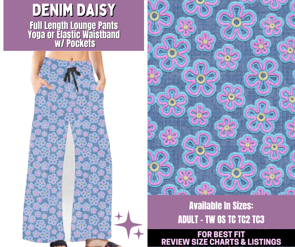 Preorder! Closes 1/14. ETA April. Denim Daisy Full Length Lounge Pants