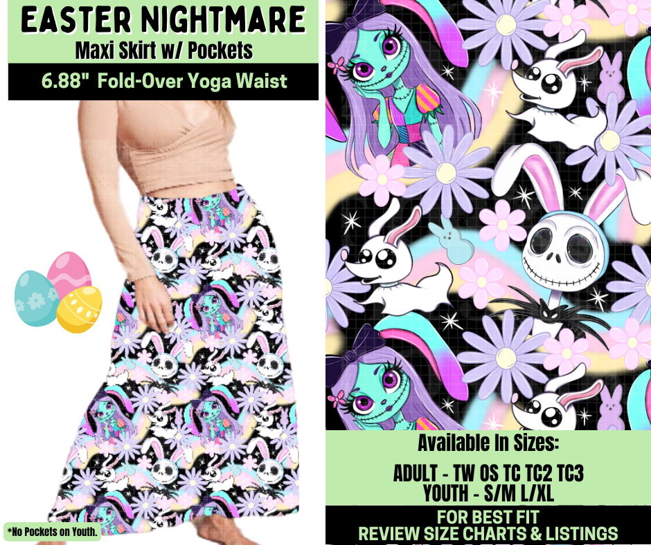 Preorder! Closes 1/19. ETA April. Easter Nightmare Maxi Skirt