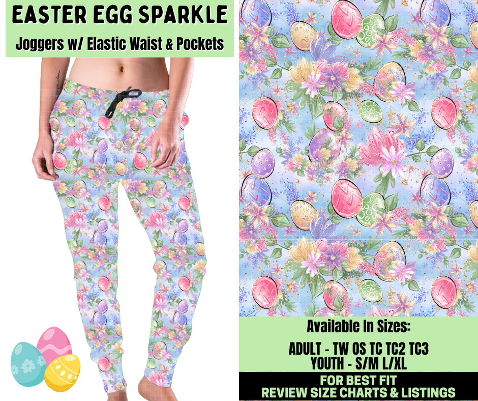 Preorder! Closes 1/19. ETA April. Easter Egg Sparkle Joggers