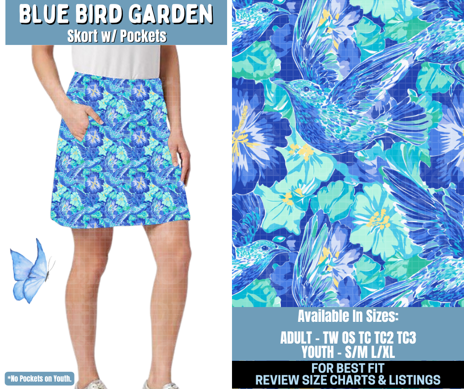 Preorder! Closes 1/15. ETA April. Blue Bird Garden Skort