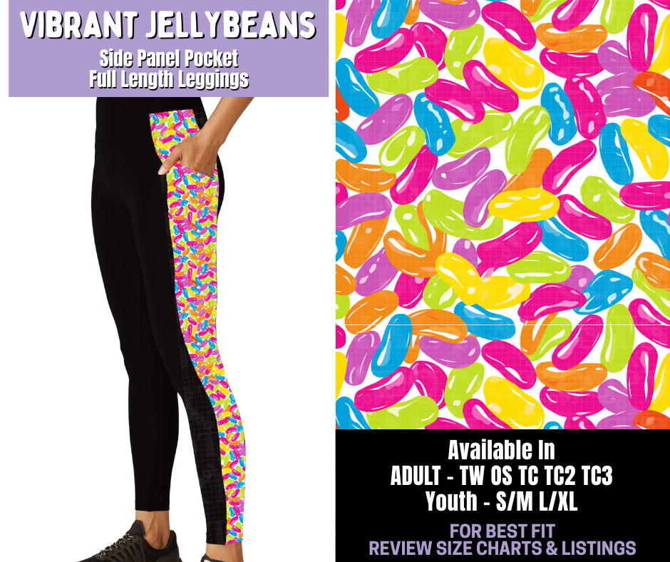 Preorder! Closes 1/22. ETA April. Vibrant Jellybeans Side Panel Pocket Full Length Leggings