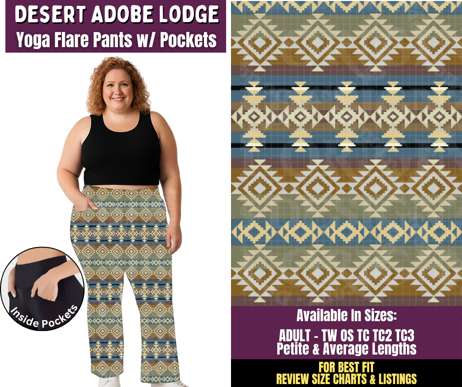 Preorder! Closes 11/4. ETA Feb. Desert Adobe Lodge Yoga Flare Pants
