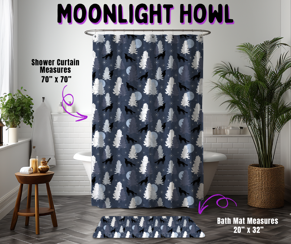Preorder! Closes 10/21. ETA Jan. Moonlight Howl Custom Shower Curtain and/or Bath Mat