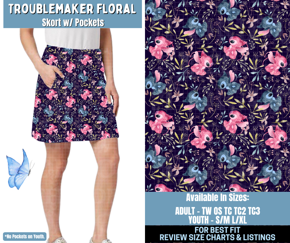 Preorder! Closes 1/15. ETA April. Troublemaker Floral Skort