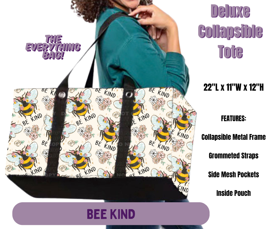 Preorder! Closes 5/14. ETA Aug. Bee Kind Collapsible Tote