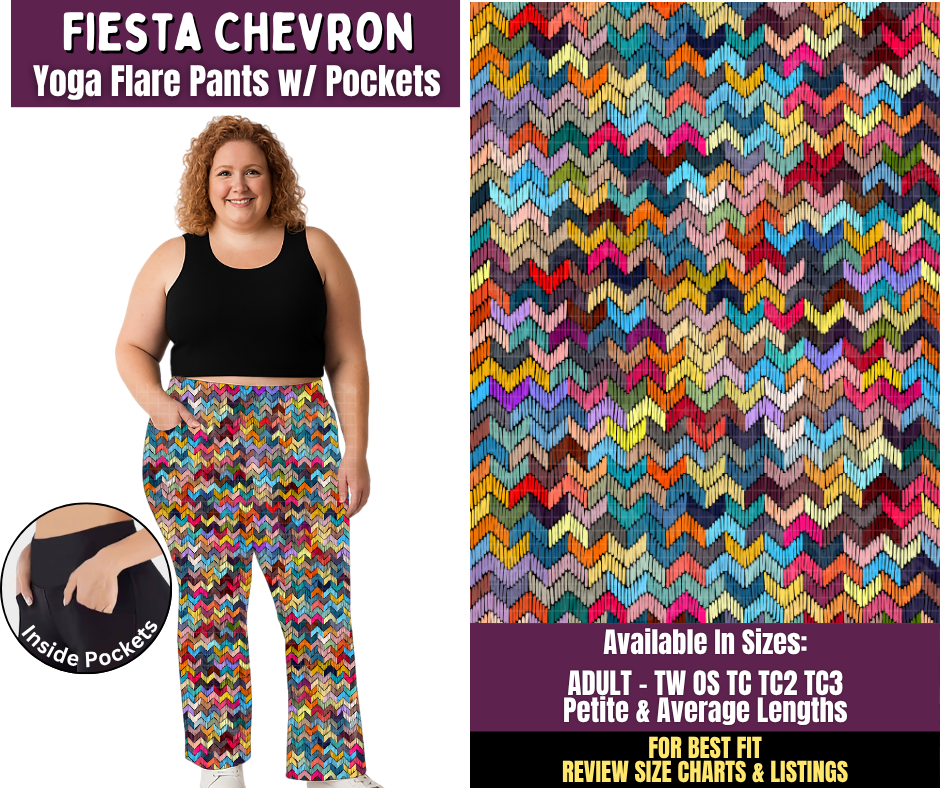 Preorder! Closes 11/4. ETA Feb. Fiesta Chevron Yoga Flare Pants