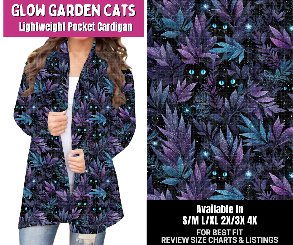 Preorder! Closes 6/18. ETA Sept. Glow Garden Cats Pocket Cardigan