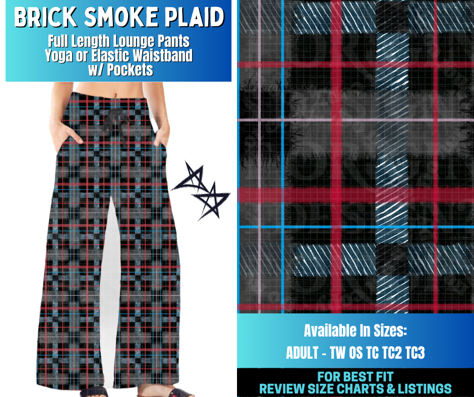 Preorder! Closes 12/17. ETA March. Brick Smoke Plaid Full Length Lounge Pants