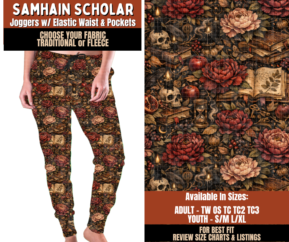 Preorder! Closes 7/20. ETA Oct. Samhain Scholar Joggers Choose Fleece or Traditional