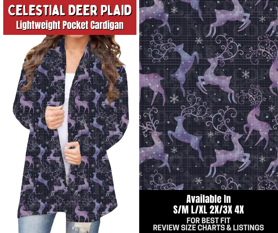 Preorder! Closes 8/31. ETA Dec. Celestial Deer Plaid Cardigan