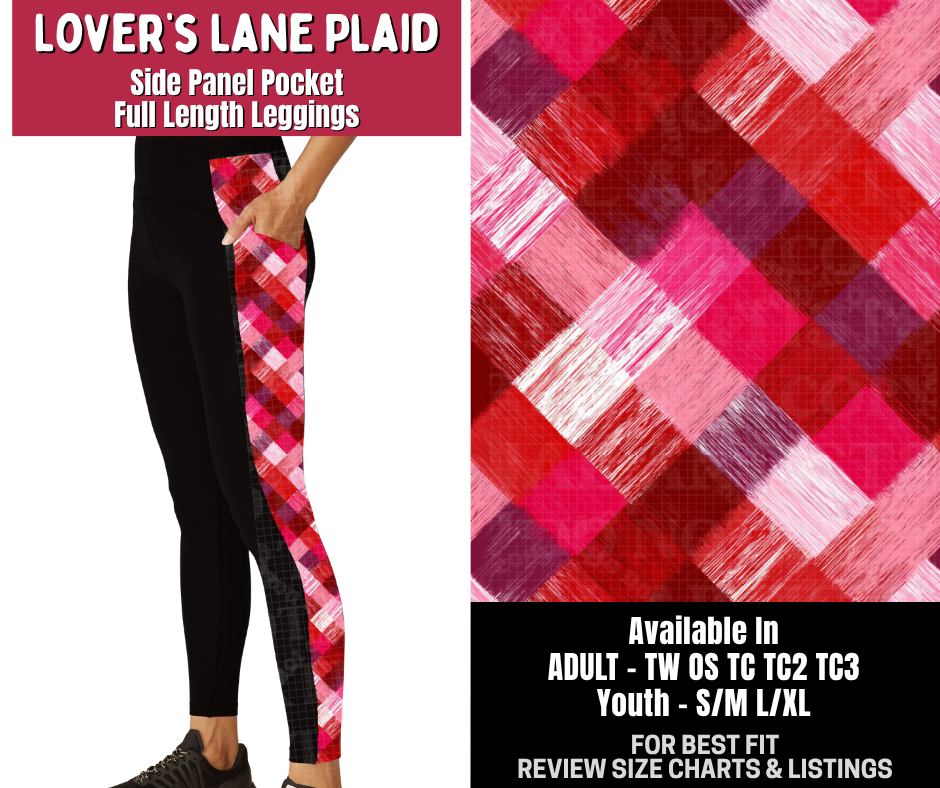 Preorder! Closes 10/14. ETA Jan. Lover's Lane Plaid Side Panel Pocket Full Length Leggings