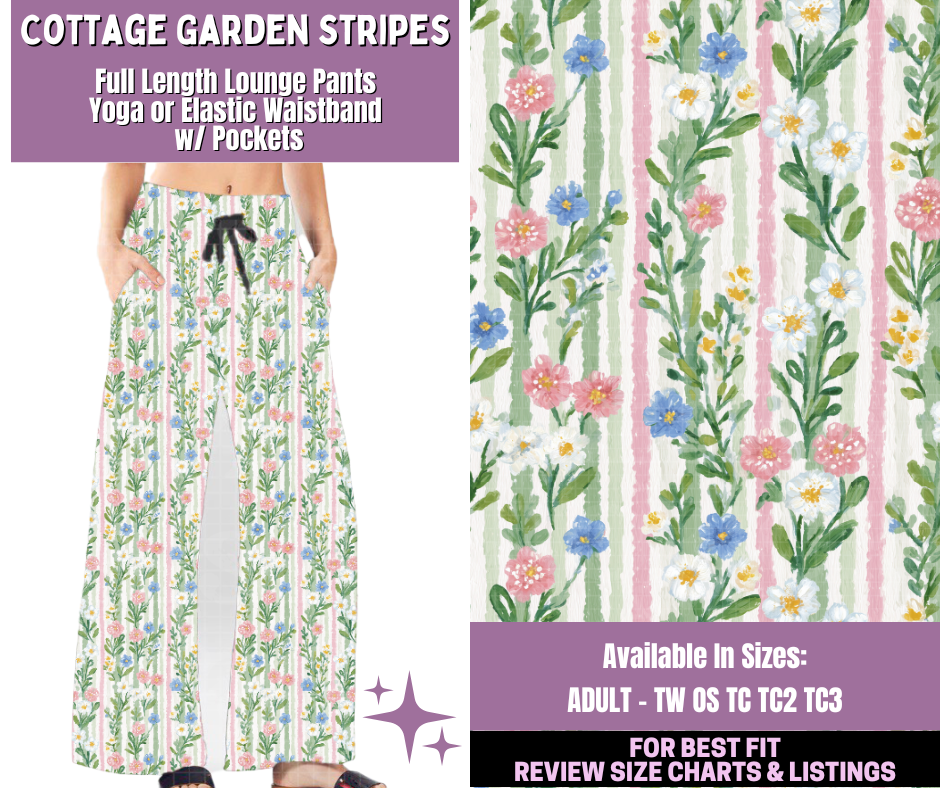 Preorder! Closes 1/14. ETA April. Cottage Garden Stripes Full Length Lounge Pants
