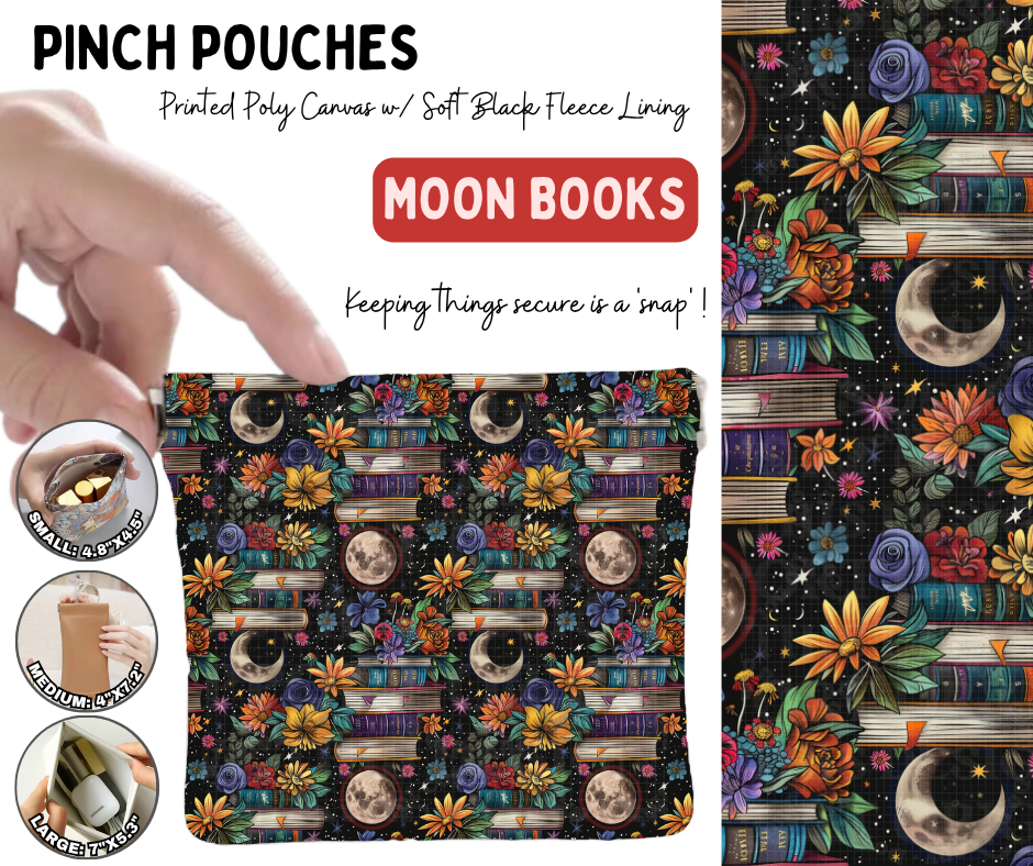 Preorder! Closes 10/5. ETA Jan. Moon Books Pinch Pouches in 3 Sizes
