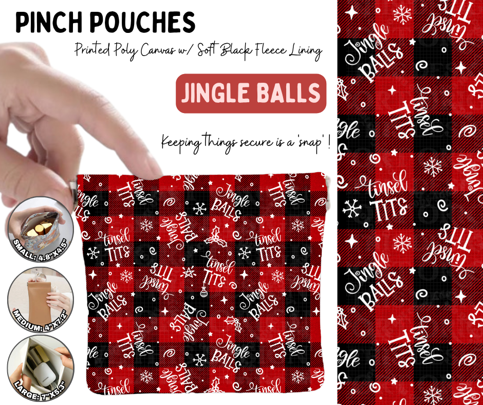 Preorder! Closes 8/19. ETA Nov. Jingle Balls Pinch Pouches in 3 Sizes