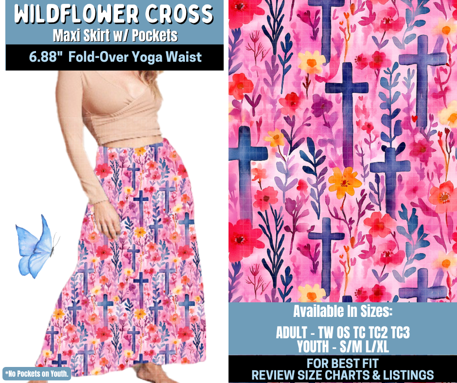Preorder! Closes 1/15. ETA April. Wildflower Cross Maxi Skirt