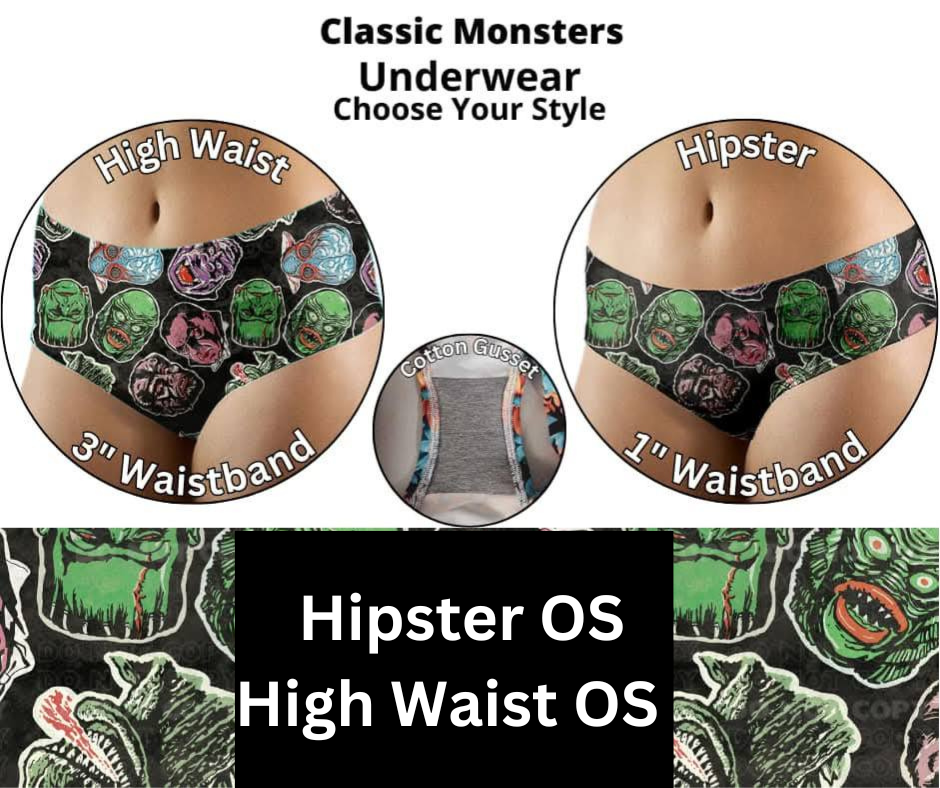 Classic Monsters Hipster & High Waist Underwear