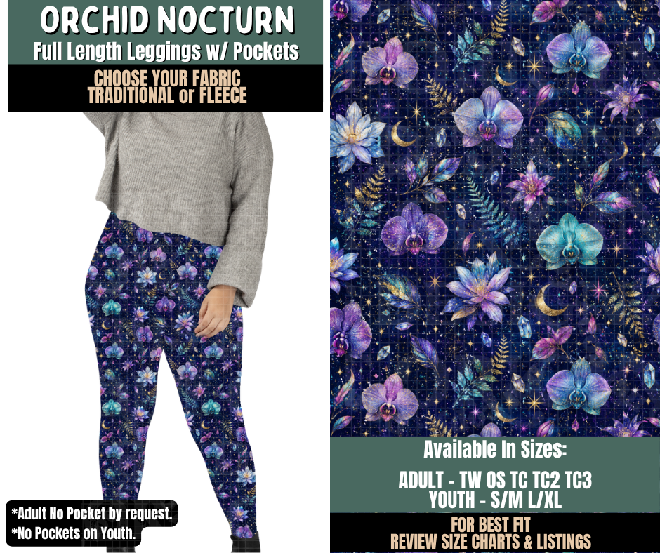 Preorder! Closes 9/17. ETA Dec. Orchid Nocturn Leggings Choose Fleece or Traditional