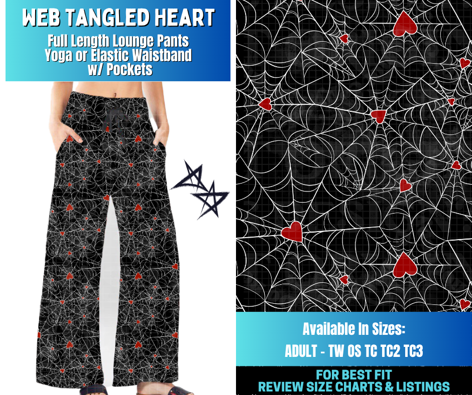 Preorder! Closes 12/17. ETA March. Web Tangled Heart Full Length Lounge Pants