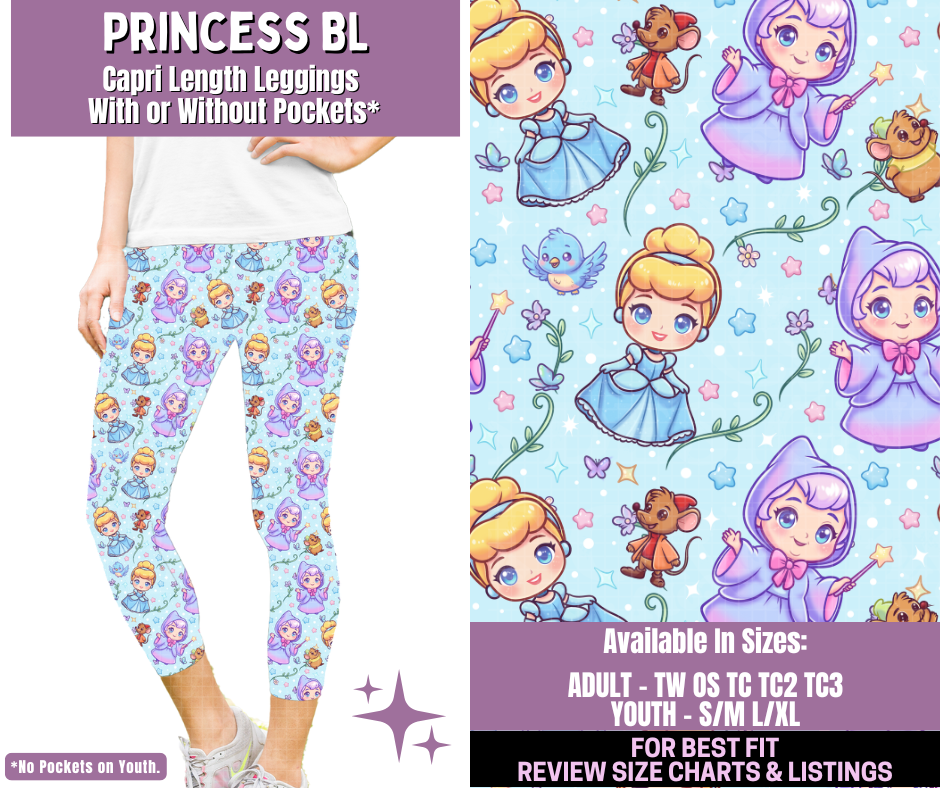 Preorder! Closes 1/14. ETA April. Princess BL Capri Length Leggings w/wo Pockets