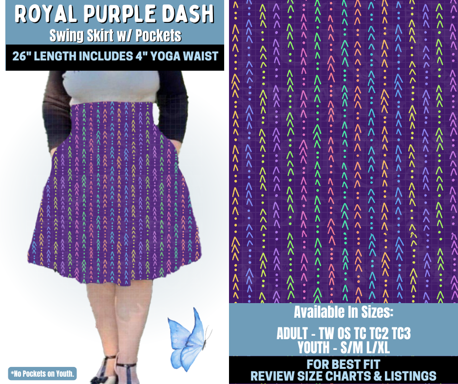 Preorder! Closes 1/15. ETA April. Royal Purple Dash Swing Skirt