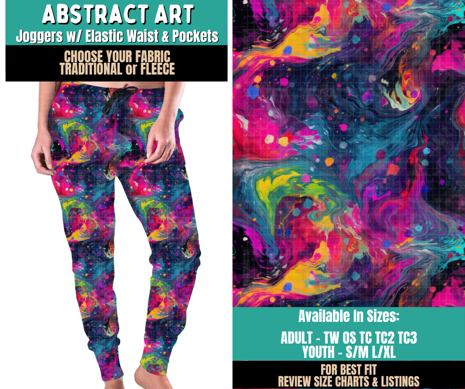 Preorder! Closes 11/12. ETA Feb. Abstract Art Joggers Choose Fleece or Traditional